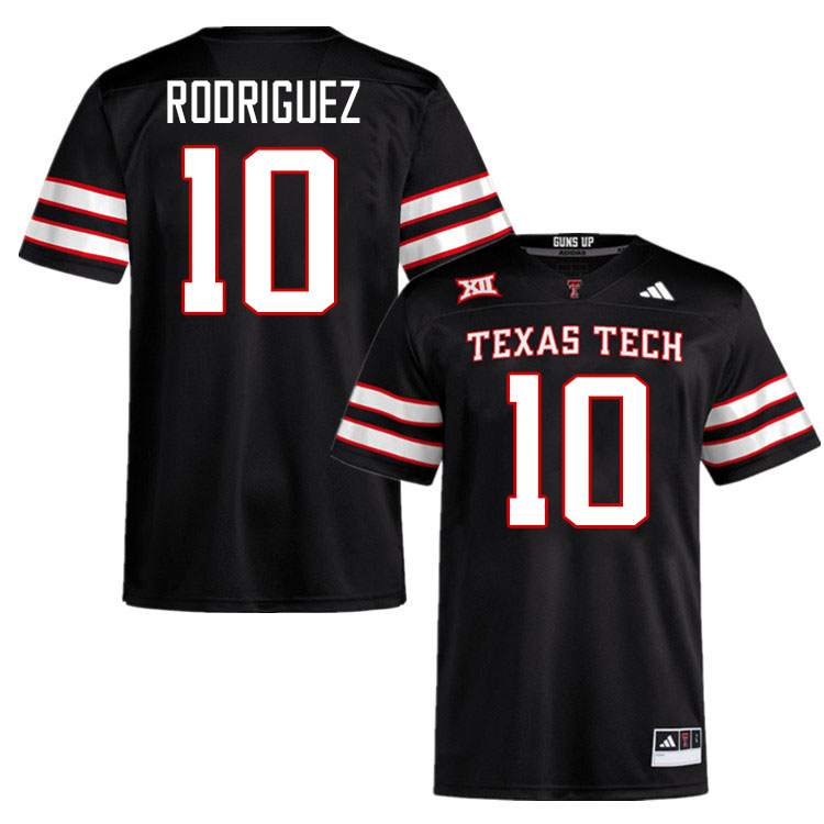 #10 Jacob Rodriguez Texas Tech Red Raiders Jerseys College Football Uniforms Stitched-Black